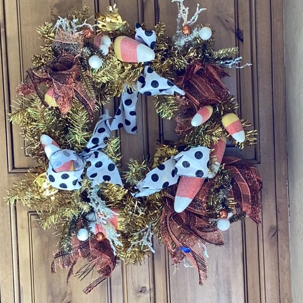 Candy Corn Themed Wreath